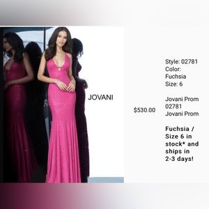 Jovani Fushia prom dress